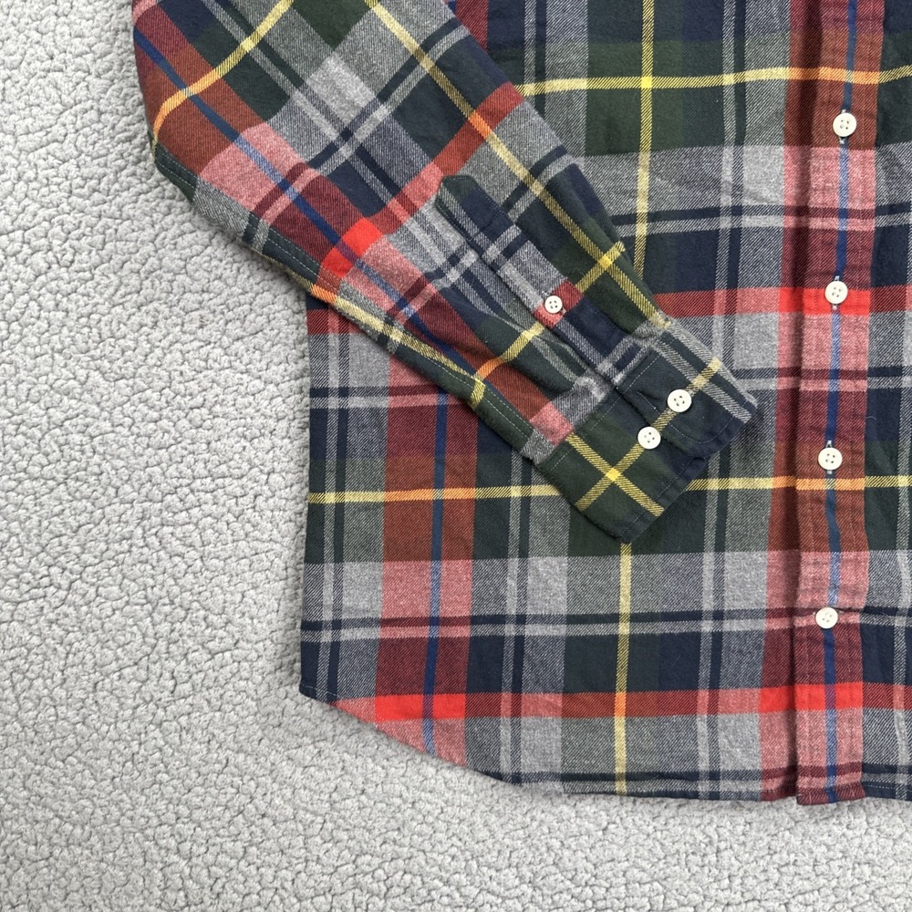 Johnnie-O Hangin Out Flannel Shirt Men Large Multicolor Tartan Plaid Embroidered - Picture 14 of 16